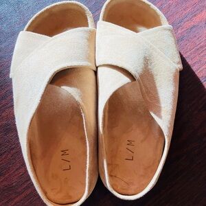 Leather Criss Cross Slip-on Slide